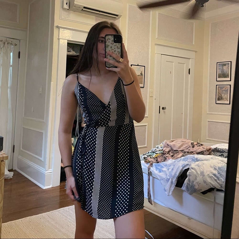 Blue blush wrap around dress